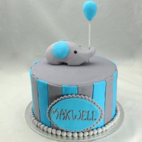 Baby Elephant and Balloon Cake